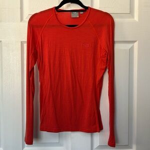Icebreaker Pure Marino Bodyfit Slimfit Orange Long Sleeve Shirt